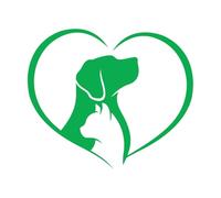 Pegatinas artísticas de vinilo Silueta de perro con gato en forma de corazón, símbolo de amor, cuidado de mascotas 34x40cm Incluye kit de película de transferencia Verde