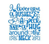 Pegatinas artísticas de vinilo Te amo un celemín y un picotazo corazón día de san valentín amor sé mío vacaciones 42x47.6cm Removible sin dejar pegamento Azul