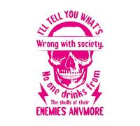 Pegatinas artísticas de vinilo Te diré qué está mal con el diseño de la sociedad. 57.6x90.1cm Decoración de tiendas Rosa roja