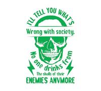 Pegatinas artísticas de vinilo Te diré qué está mal con el diseño de la sociedad. 57.6x90.1cm Pintura mural artística Verde