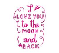 Pegatinas artísticas de vinilo te quiero hasta la luna y más allá 57.6x79.2cm Decoración artística Rosa roja