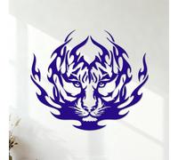 Pegatinas artísticas de vinilo Tigre tribal llamas animales 54.6x63.7cm Embellecimiento de paredes Azul oscuro