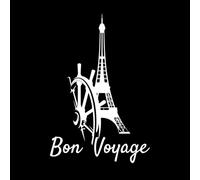 Pegatinas artísticas de vinilo Torre Eiffel París Buen viaje Francia Romántico 32x48cm No se cae Blanco