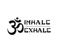 Pegatinas artísticas de vinilo Yoga Buda Indio Inhalar Exhalar Budismo Om Relajación Zen 28x68.3cm Autoadhesivo Negro
