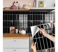 Pegatinas autoadhesivas impermeables para azulejos de cocina y baño, decoración de mosaico, a prueba de aceite, azulejos de efecto ladrillo, fáciles de aplicar, adhesivos de pared desmontables
