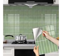 Pegatinas autoadhesivas impermeables para azulejos de cocina y baño, despegar y pegar, efecto de ladrillo, a prueba de aceite, azulejos decorativos fáciles de hacer tú mismo para decoración del hogar