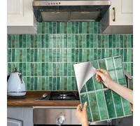 Pegatinas autoadhesivas impermeables para azulejos de cocina y baño, despegar y pegar, efecto de ladrillo, a prueba de aceite, azulejos decorativos fáciles de hacer tú mismo para decoración del hogar