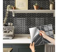 Pegatinas autoadhesivas impermeables para azulejos de cocina y baño, despegar y pegar, efecto de ladrillo, a prueba de aceite, azulejos decorativos de pared, fácil aplicación, diseño duradero