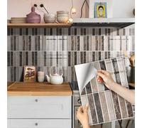 Pegatinas autoadhesivas impermeables para azulejos de cocina y baño, despegar y pegar, efecto de ladrillo, a prueba de aceite, azulejos decorativos, fácil de renovar el hogar