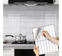 Pegatinas autoadhesivas impermeables para azulejos de cocina y baño, efecto de mosaico de ladrillo, a prueba de aceite, decoración de pared, fácil de aplicar, calcomanías de azulejos