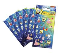 Pegatinas azules para bolsas de fiesta de Bob Esponja (seis hojas) | Producto con licencia oficial | Reutilizables en superficies no porosas | Perfecto como bolsa de fiesta o relleno de calcetines | A