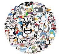 Pegatinas Bonitas de Pingüino - 100 Piezas, Dibujos Animados, Lindos Animales Impermeables, Kawaii para Monopatín, Portátil, Maletas