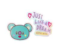Pegatinas BT21 Koya impermeables - 2 Stickers vinilo : Optimas pegatinas para móvil, maletas, ordenador, tablet, etiqueta para botellas…