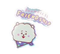 Pegatinas BT21 RJ impermeables - 2 Stickers vinilo : Optimas pegatinas para móvil, maletas, ordenador, tablet, etiqueta para botellas…