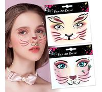Pegatinas Cara Brillantes Festival 2 Piezas Gemas Faciales Adhesivas Brillantes Cara Tatuajes Temporales Conejo Pegatinas Tatuajes Faciales para Carnaval, Semana Santa, San Valentín