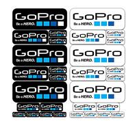 Pegatinas Compatibles GO PRO - Kit Negro Blanco Varios Tamaños y Colores - Pegatinas Bicicleta Moto Auto Aufkleber Vinilos Calcomanías Colores Go Pro motocross Enduro MTB (30 Piezas - Blanco y Negro)
