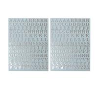 Pegatinas con purpurina de letras y números del alfabeto, autoadhesivas, 26 letras, decoración (números de letras plateadas y doradas), pegatinas de metal, B