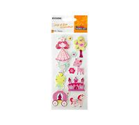 Pegatinas con purpurina en relieve - Cuentos y princesas