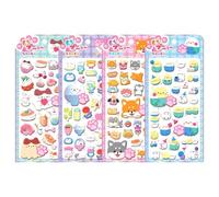 Pegatinas Con Relieve | Adhesivo Fuerte con Diseño de Huellas de Animales - 4 Láminas de Pegatinas Pequeñas y Bonitas - Para Niños, Niñas, Portátil, Botella de Agua, Cuaderno,