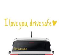 Pegatinas con texto en inglés "I Love You Drive Safe, vinilo resistente al agua, para espejo retrovisor, calcomanías con texto en alemán "Ich liebe Dich, Du Fahre Safe Letters Design Labels Emblem für