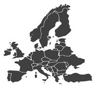 Pegatinas con varios diseños, brújula, tierra, mapa del mundo, mapa de Europa, calcomanía (RP53 M) (gris (53/7/1), 10 cm