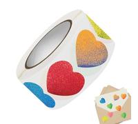 Pegatinas corazón San Valentín - Etiquetas papel 2,5 cm | Love Decals Juntas adhesivas para bodas, fiestas, aulas, decoraciones artesanales para el hogar, 1 rollo