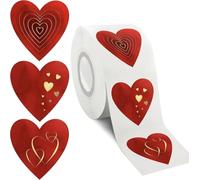 Pegatinas Corazones,Autoadhesivas Corazón Corazones San Valentin Stickers, para Codificación de Colores Bodas y Álbumes,500PCS rojo