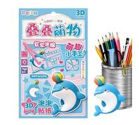 Pegatinas creativas apilables, juguete relajante artístico de dibujos animados - pegatinas 3D gruesas decorativas, para decoración de casa, álbumes de recortes, recompensas escolares para niñas