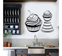 Pegatinas creativas en la pared chuches magdalenas pasteles postres pastelería decoración de cocina nevera pegatinas para ventanas murales