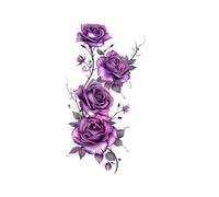 Pegatinas Cuerpo 2 Uds. Pegatinas De Tatuaje Temporal De Flor Morada Resistentes Al Agua Y De Larga Duración Para Brazo, Pierna Y Pecho