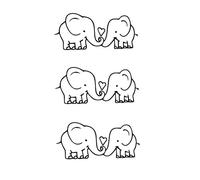 Pegatinas Cuerpo Cortar Elefante Enamorado Tatuaje Temporal Pegatina Impermeable Y Duradero