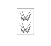 Pegatinas Cuerpo De La Mano Pareja Tatuaje Temporal Pegatinas De Larga Duración Impermeable Para La Palma Del Brazo(B)