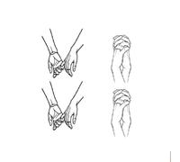 Pegatinas Cuerpo De La Mano Pareja Tatuaje Temporal Pegatinas De Larga Duración Impermeable Para La Palma Del Brazo(C)