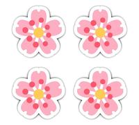 Pegatinas de 100 mm, 4 unidades, tamaño XXL, diseño de flores rosas, para puerta, ventana, habitación infantil