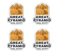 Pegatinas de 100 mm, 4 unidades, vinilo Egipto, Esfinge, pirámide, 10 cm, 4 unidades, resistente a la intemperie