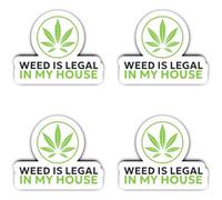 Pegatinas de 100 mm, 4 unidades, Weed Is Legal In My House Law Office, decoración divertida