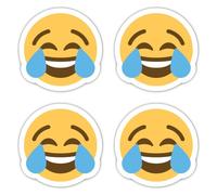 Pegatinas de 150 mm, 4 unidades, diseño de emoji sonriente con lágrimas de alegría, XXL Smiley Deko