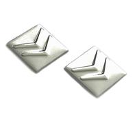 Pegatinas de 16 x 16 mm (2 unidades). Apto para coche Cit.roe.n. Pegatina para llave de coche, mando a distancia, decoración, etc. Cuadrado de 16 mm de aluminio y metal. Pegatinas con emblema (16 x 16