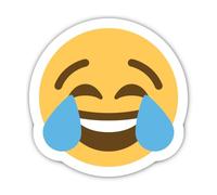 Pegatinas de 200 mm, 1 unidad, emoji sonriente con lágrimas de alegría, vinilo gigante sonriente