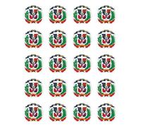 Pegatinas de 25 mm, 20 unidades, escudo de República Dominicana, DO, para coche, ordenador portátil y más