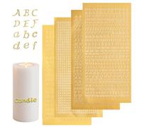 Pegatinas de 4 letras, signos de cera de velas, pegatinas de velas para álbumes de recortes, pegatinas para decoración de bodas, álbum de fotos, número pegajoso, pegatinas de vela