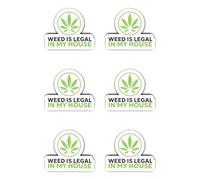Pegatinas de 50 mm, 6 unidades, Weed Is Legal In My House, diseño de cannabis para abogados