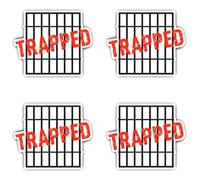 Pegatinas de 75 mm, 4 unidades, diseño de justicia con rejilla para abogados y jueces