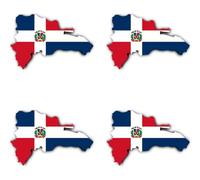 Pegatinas de 75 mm, 4 unidades, diseño de la bandera de la República Dominicana, DO, para coche, ordenador portátil y más