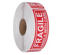 Pegatinas de Advertencia Frágil para Envío y Embalaje Rojo Papel