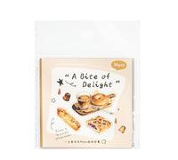 Pegatinas de alimentos, 8 x 8 cm, juego de pegatinas cuadradas de patrón japonés grande | Película de PET, decoración de paisaje, diario autoadhesivo, 28 g, etiquetas de scrapbooking vívidas Crear K