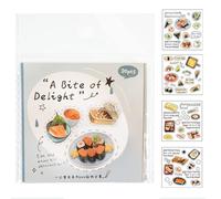 Pegatinas de alimentos, 8 x 8 x 0,3 cm, divertidas y lindas decoraciones de diario, etiquetas de alimentos, para cuadernos, bricolaje, niños, aula, adultos, escuela, diario