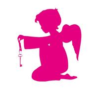 Pegatinas de ángel religioso para bebé, con tallado fino, 48 x 74,3 cm, pintura mural artística grande, rosa roja