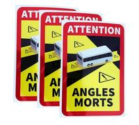 Pegatinas de ángulo muerto para autocaravana, 17 x 25 cm, Angles Morts Francia, impermeables, para autobús, caravanas, accesorios para autocaravanas más seguras, 3 unidades