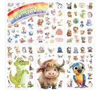 Pegatinas de animales con purpurina para niños, 6 unidades con efecto brillante, pegatinas de animales holográficos para monopatines, cascos, botellas de agua, tabletas, mochilas escolares, neveras